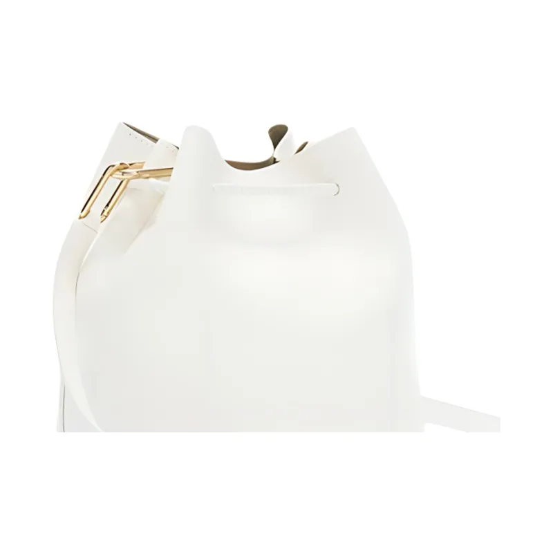 Furla Cow Leather Bucket Bag, Shoulder Bag Mini Women's White-5