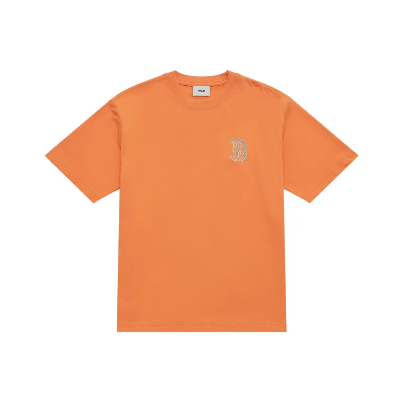 MLB MONOGRAM Collection Basic Boston Red Sox T Shirt Unisex Light Orange-1