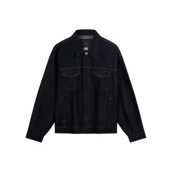 CALVIN KLEIN Spring Festival Red Magenta Denim Jacket Men's Denim Blue Black