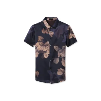 PIERRE CARDIN Shirt Men's Dark Base With Brown Monogram