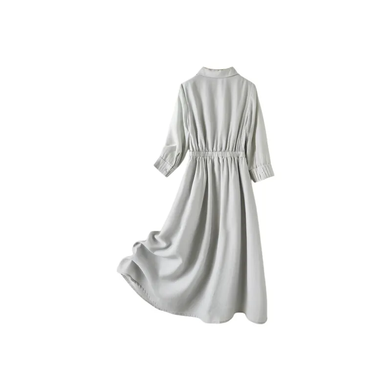 IHIMI Long Sleeved Dresses Women's Rain Gray-1