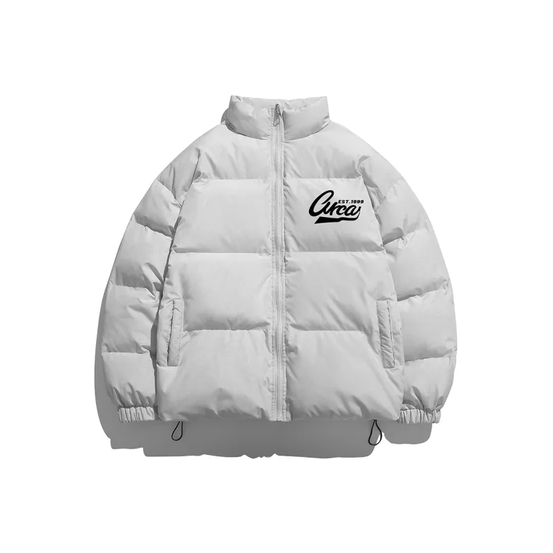 C1RCA American Minimalist Style Solid Color Basic Stand Collar Puffer Jacket Unisex-4