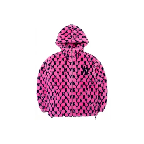 MLB Old Flower Velvet Jackets Unisex Barbie Pink
