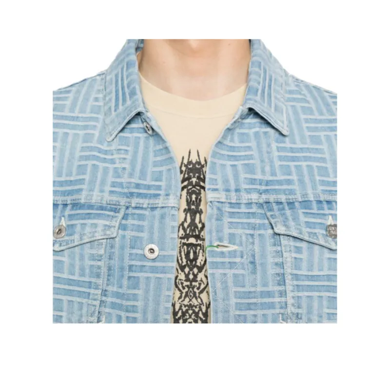 KENZO Weave Printed Denim Trucker Jacket-0