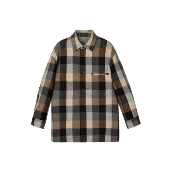 CROQUIS Coats Unisex 965 Black White Stripes/Plaid