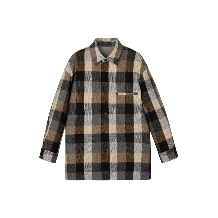 CROQUIS Coats Unisex 965 Black White Stripes/Plaid-0