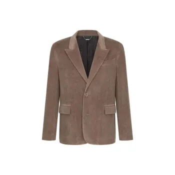 DIOR Beige Cotton And Cashmere Corduroy Business Suits Coats Men's Brown