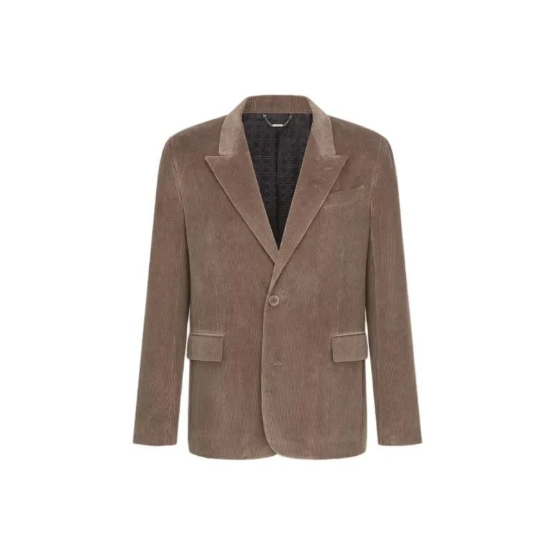 DIOR Beige Cotton And Cashmere Corduroy Business Suits Coats Men's Brown-0
