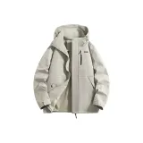 Silver Flower Green Single Windbreaker Jacket