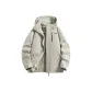 Silver Flower Green Single Windbreaker Jacket