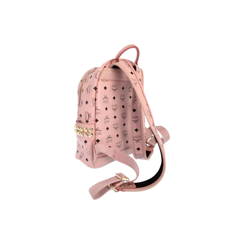 MCM Stark Side Studs Backpack Visetos Small Soft Pink-2