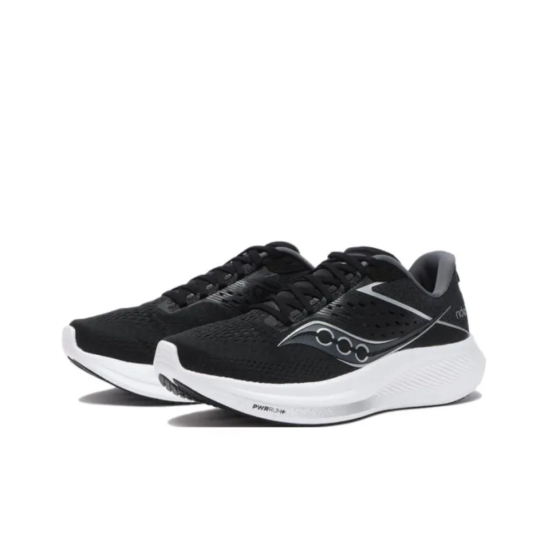 Saucony RIDE 17 Anti Slip Wear Resistant Low Top Running Shoes Unisex Black-2