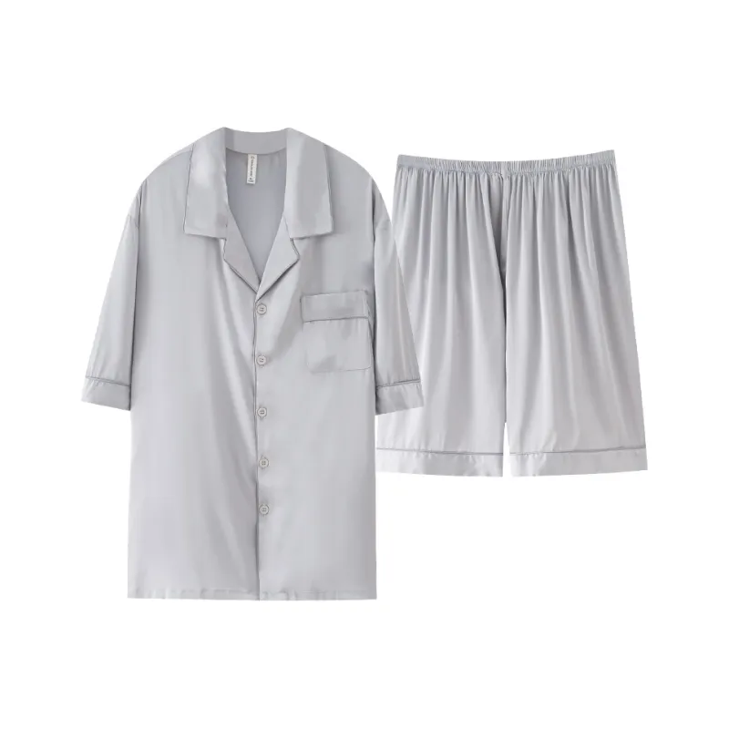 XIAFENYAN Pajama Set Men's Gray-0