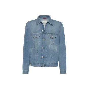 Brunello Cucinelli Long Sleeved Buttoned Denim Jacket