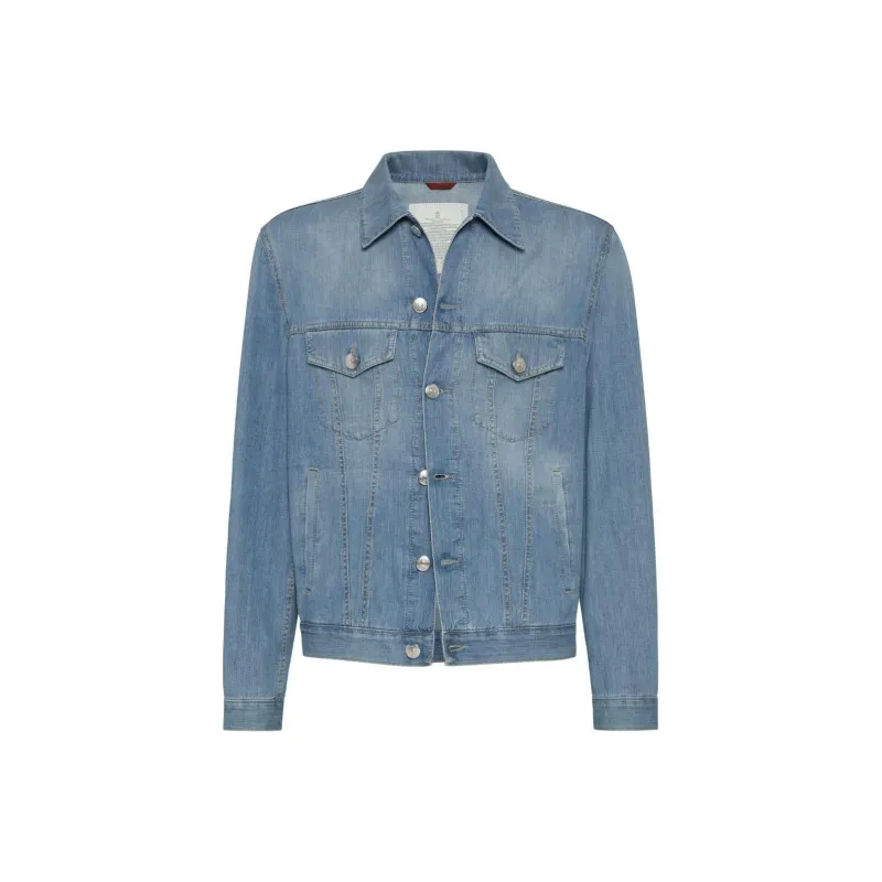 Brunello Cucinelli Long Sleeved Buttoned Denim Jacket-0