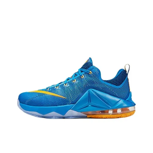 Nike Lebron 12 Anti Slip Wear Resistant Low Top Basketball Shoes Men's Blue