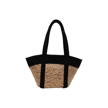 Wenpercy Straw Woven Underarm Shoulder Bag Women's Black