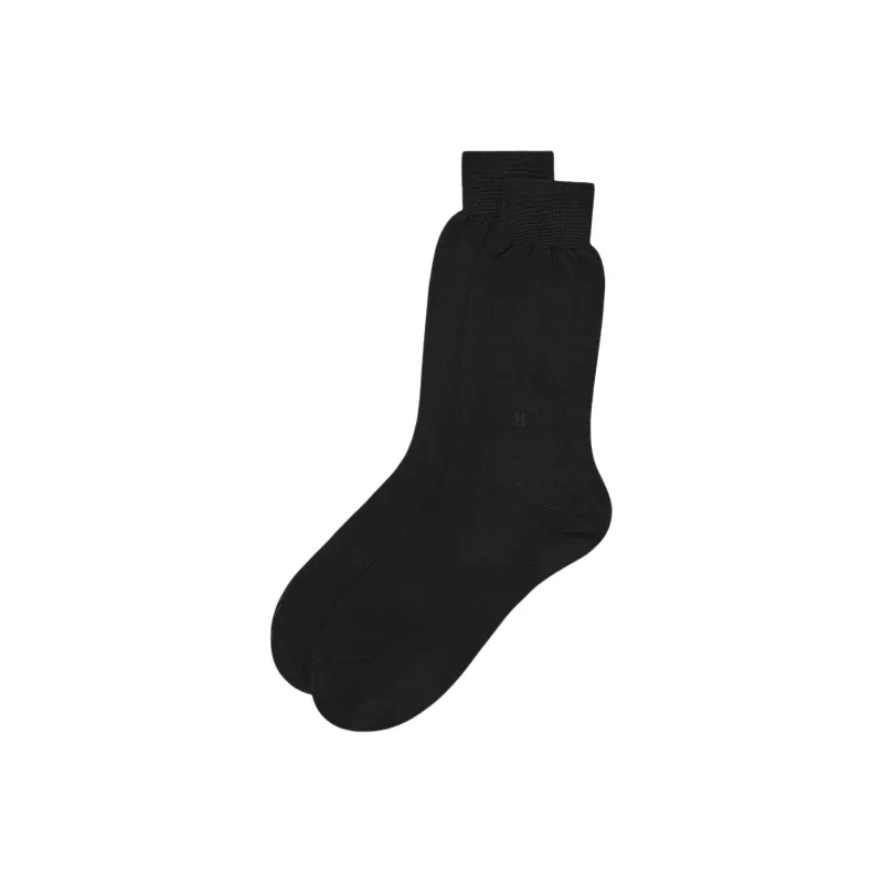 HERMES SS25 Mid Calf Socks Men's 1 Pack Black-0