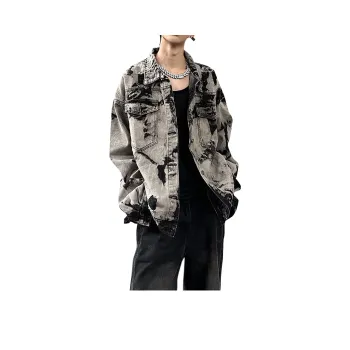 H.V.G.A Denim Jacket Unisex Black Gray Color