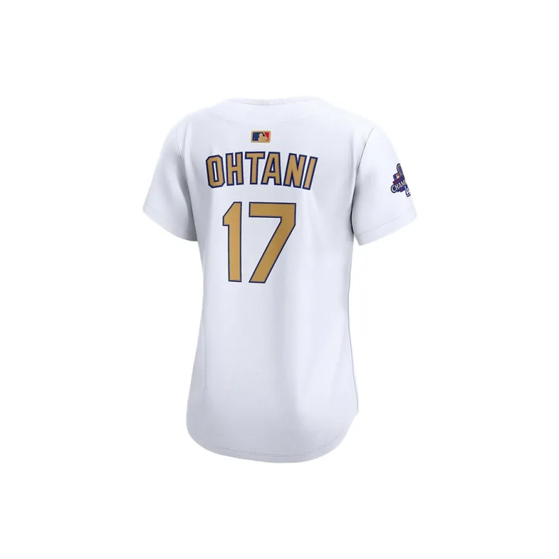 Nike Shohei Ohtani Los Angeles Dodgers 2024 World Series Champions Gold Women's's Nike Dri FIT Adv Mlb Limited Jersey-1