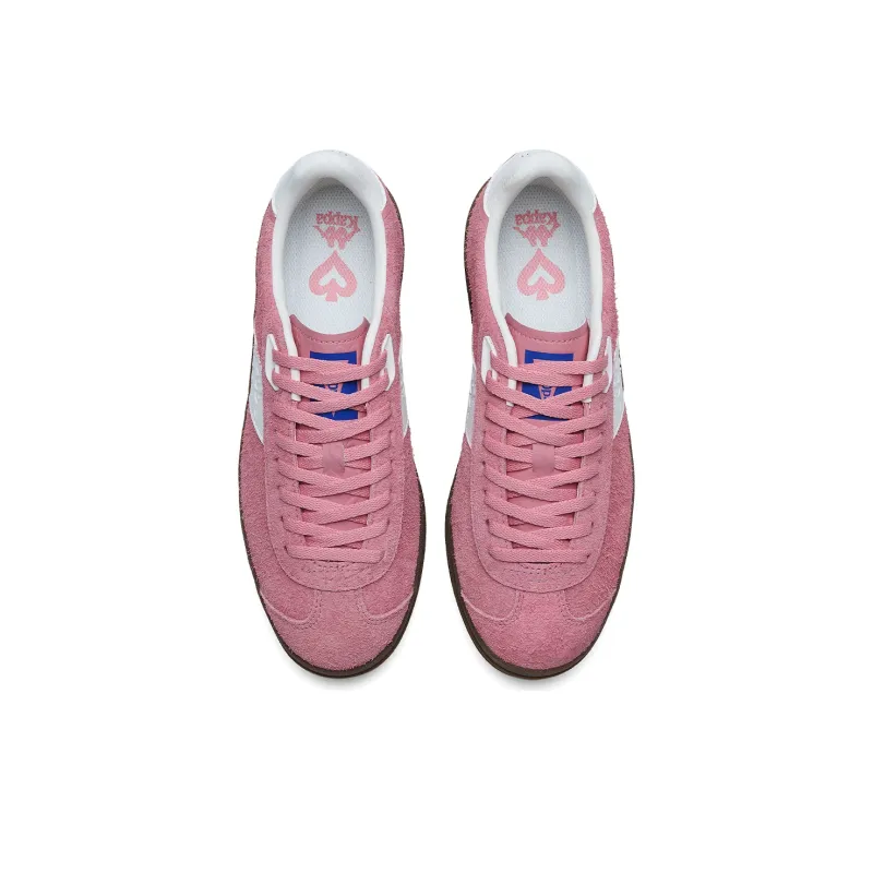 Kappa K love Slip Resistant Height Increasing Low Top Skateboard Shoes Women's Pink Apple Red Classic White-3