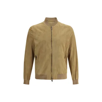 SALVATORE SANTORO Suede Bomber Jacket