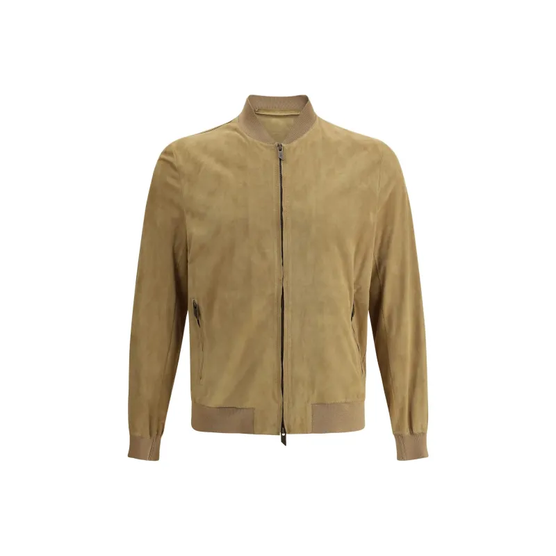 SALVATORE SANTORO Suede Bomber Jacket-0