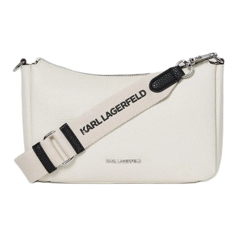 KARL LAGERFELD Recycled Polyurethane Crossbody Bag, Shoulder Bag Trumpets Women's Ecru-1