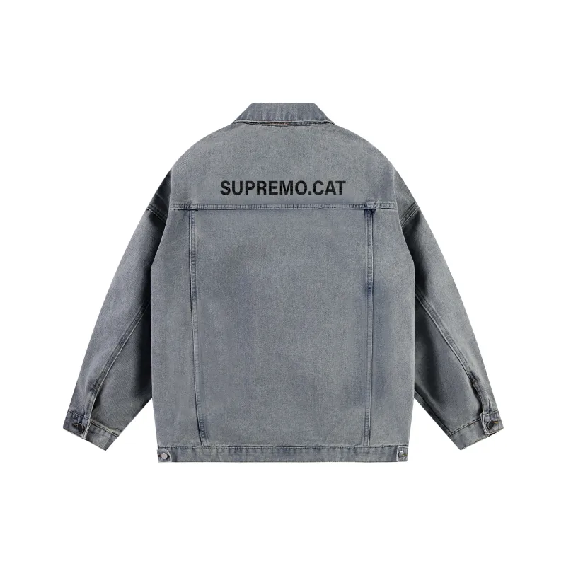 Supremo Cat Denim Jacket Unisex-4