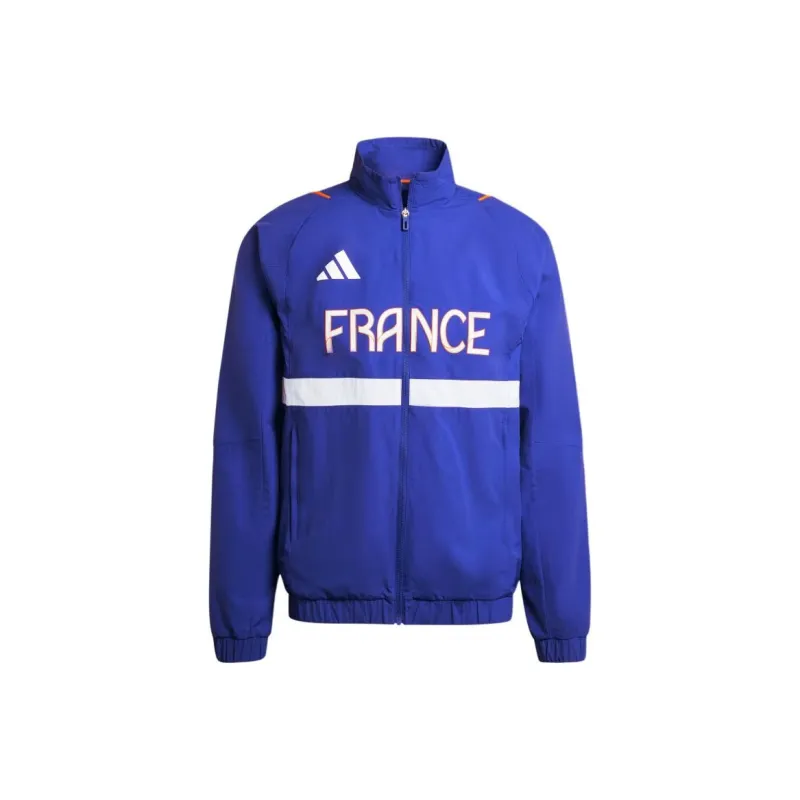 Adidas TEAM FRANCE PRESENTATION TRACK TOP Jackets Coats Men's Semi-Transparent Blue-0
