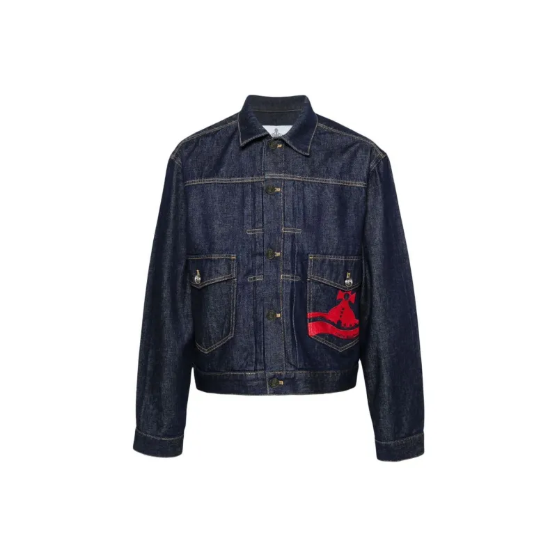 Vivienne Westwood Logo Printed Denim Jacket-0