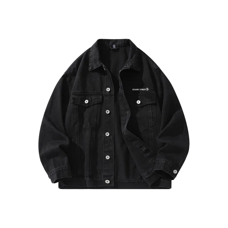 SESAME STREET Denim Jacket Unisex Vintage Blue-5
