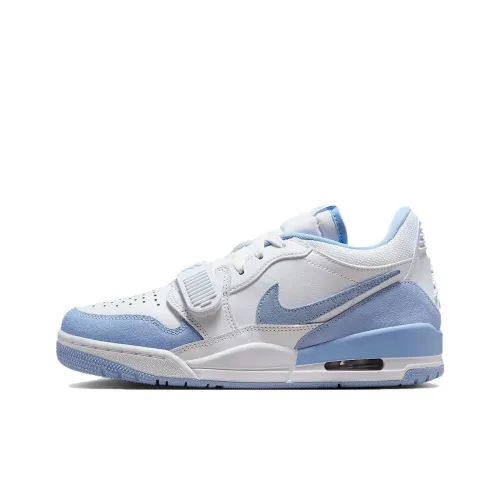 Jordan Legacy 312 Anti Slip Wear Resistant Low Top Vintage Basketball Shoes Women's White Blue