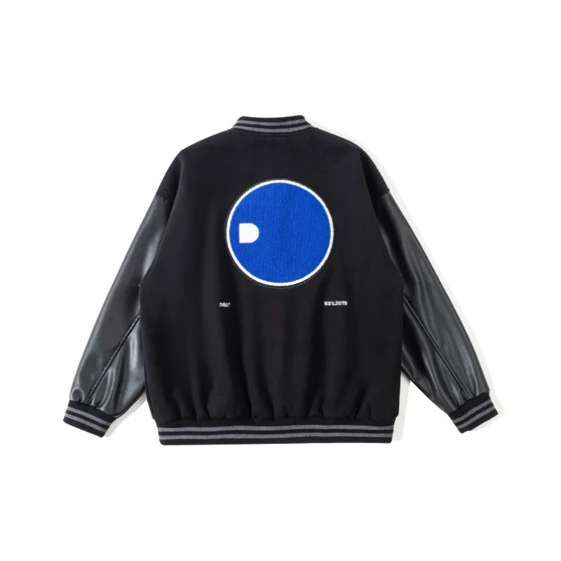 DIMC Baseball Jacket Spring And Autumn Unisex Black-0
