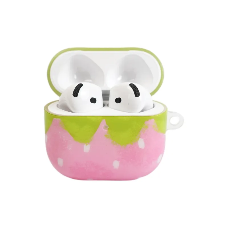 Wei Xin Compatibility With Apple AirPods 4/2/3/AirPods Pro/Pro 2 TPU Pink Strawberry Pendant Headphone Cases-3