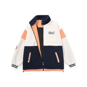 GENANX Loose Fit Thickened Jacket Unisex Apricot Blue