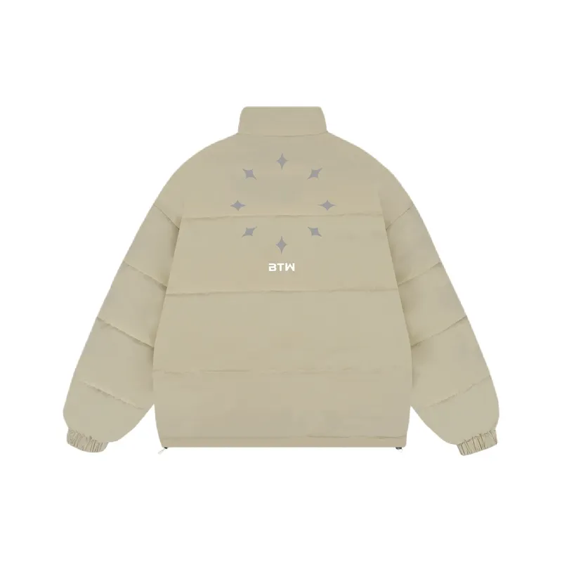 BTW Stand Collar Without Hood Loose Fit Down Jacket Unisex-21