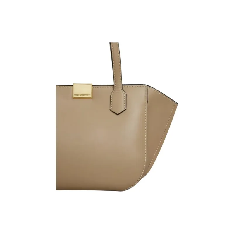 KARL LAGERFELD Calfskin Shoulder Bag Women's Beige-2