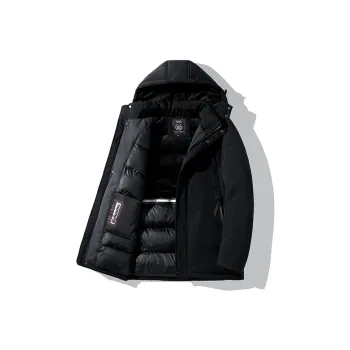 New Business Origin Solid Color Detachable Hood Loose Fit Thickened Mid-Length Puffer Jacket Unisex