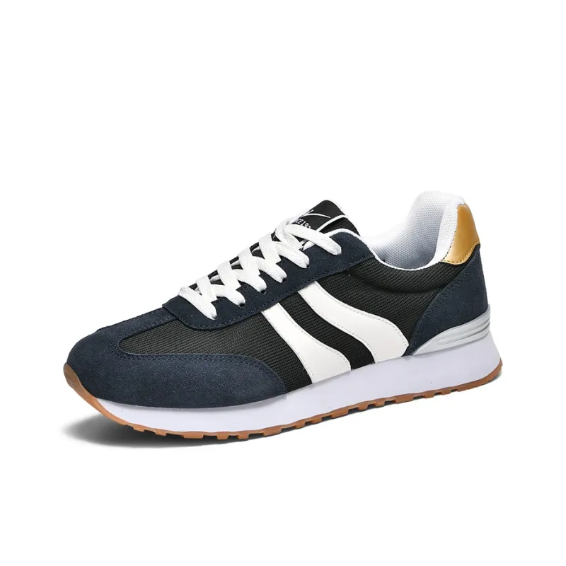 Binary Cushioning Abrasion Resistant Lightweight Breathable Slip Resistant Low Top Casual Shoes Men's Navy-1