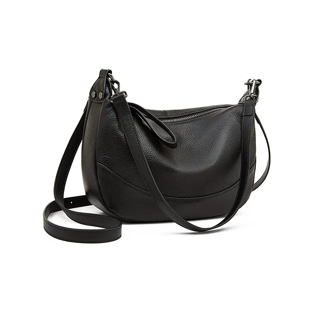 Old Man's Head Top Grain Cow Leather Shoulder Bag Women's Black/White/Green/Flesh Pink-4