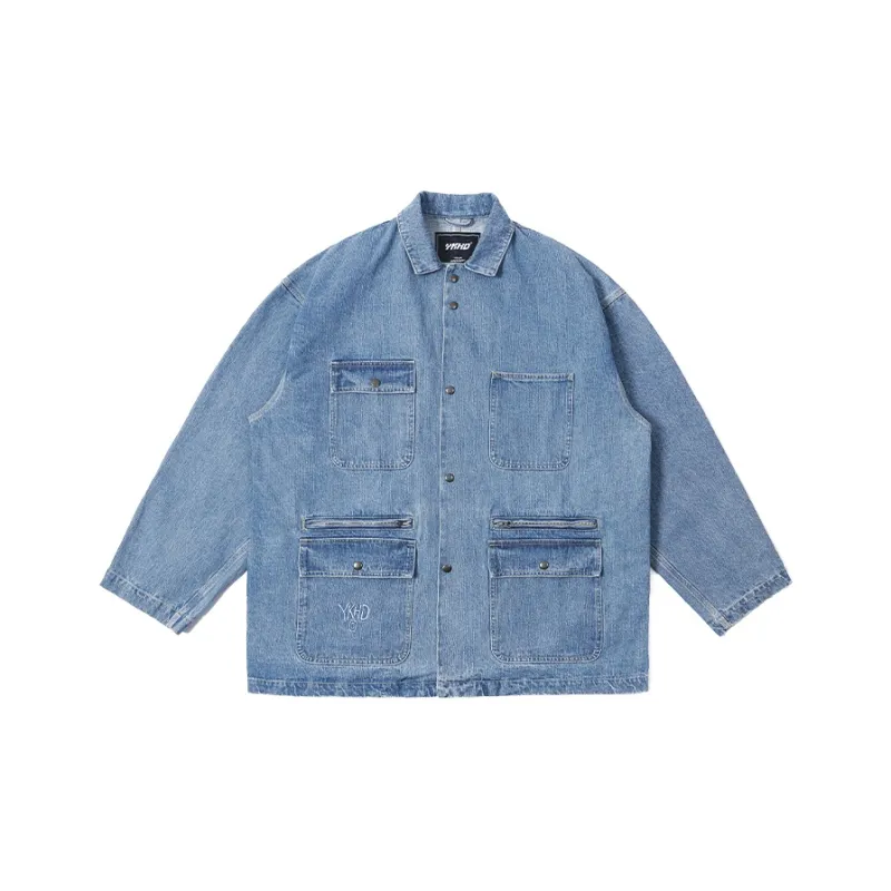 YKHD Denim Jacket Unisex Light Blue-0