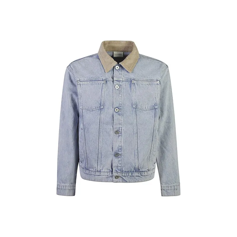 DROLE DE MONSIEUR La Vest Jean Délavée Button Up Denim Jacket-0