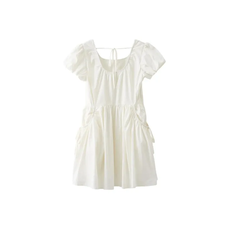Three Blessings Short Sleeved Dress Women's Apricot-1