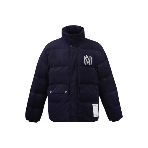 Mitchell & Ness Abstract Pattern Stand Collar Thickened Down Jacket Unisex Blue