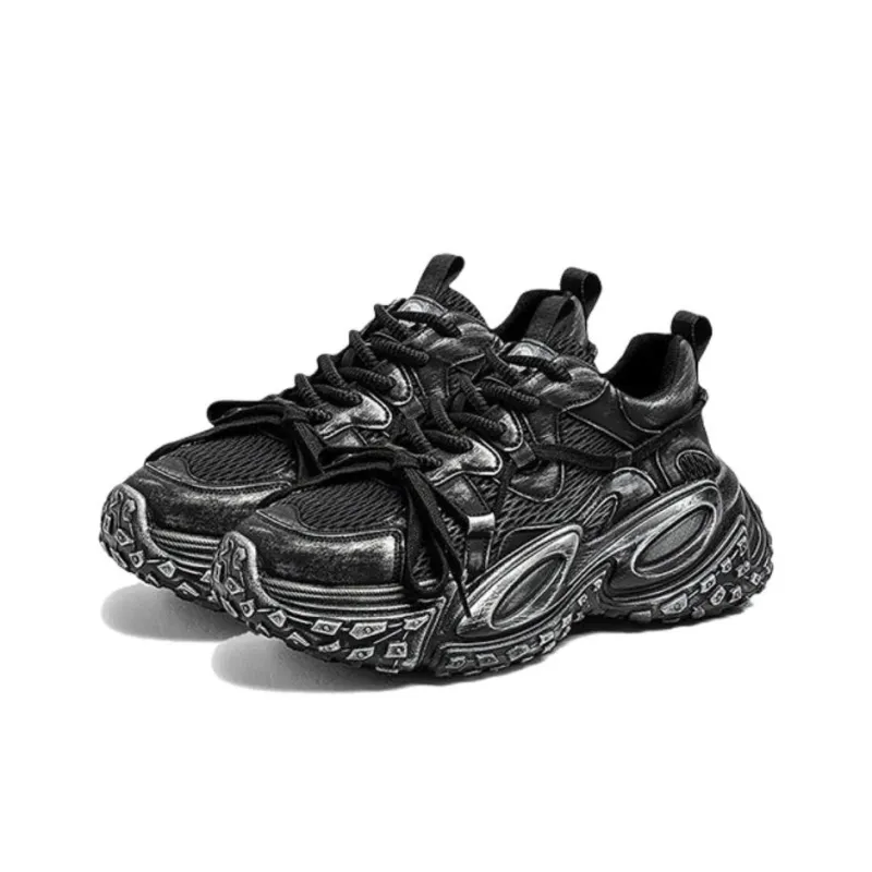 Yi Jiabao Anti Slip Wear Resistant Low Top Chunky Sneakers Men's-2