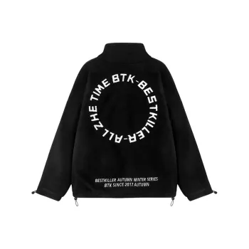 BTK Loose Fit Thickened And Fleece-Lined Jacket Winter Unisex
