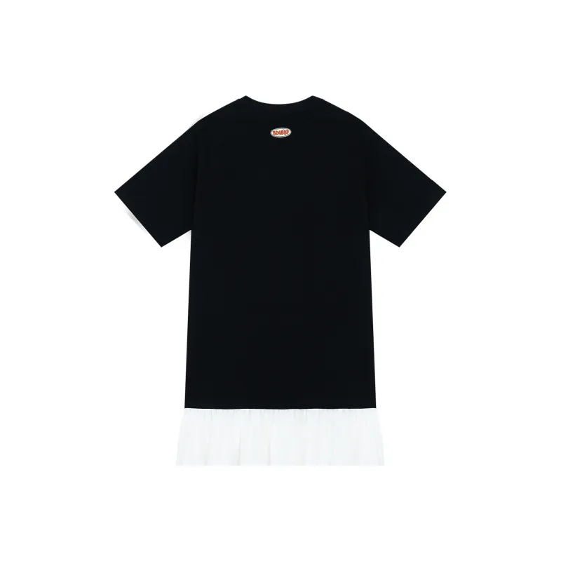 B.Duck Short Sleeved Dress Women's Black & White-1