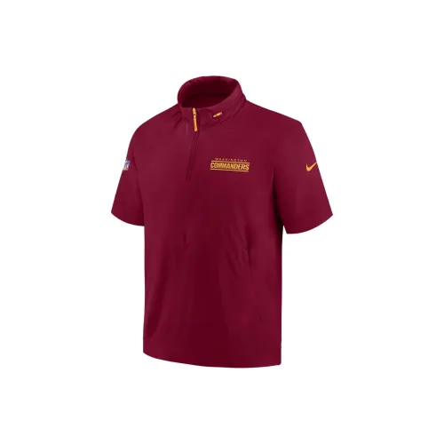 Nike Washington Commanders Sideline Coach Men's Nike Nfl 1/2-Zip Short-Sleeve Hooded Jacket