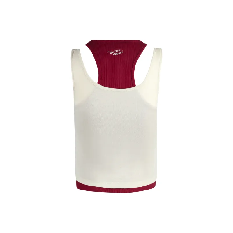 Valeria Obbaco Tank Top Women's White & Red-1
